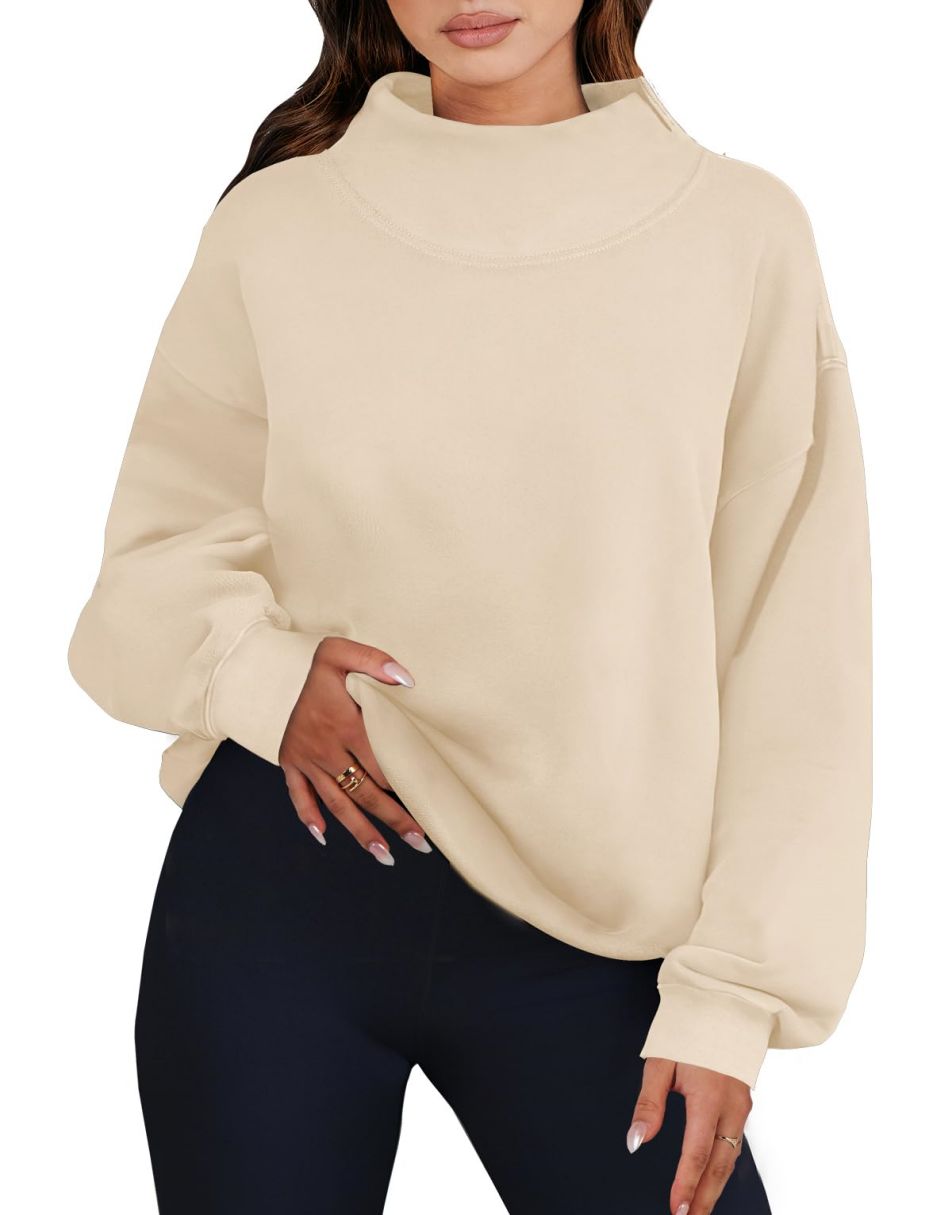 ANRABESS Women's Oversized Turtleneck Long Sleeve Sweatshirt