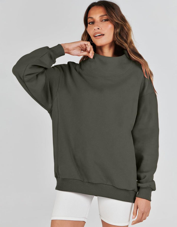 ANRABESS Women's Oversized Turtleneck Long Sleeve Sweatshirt