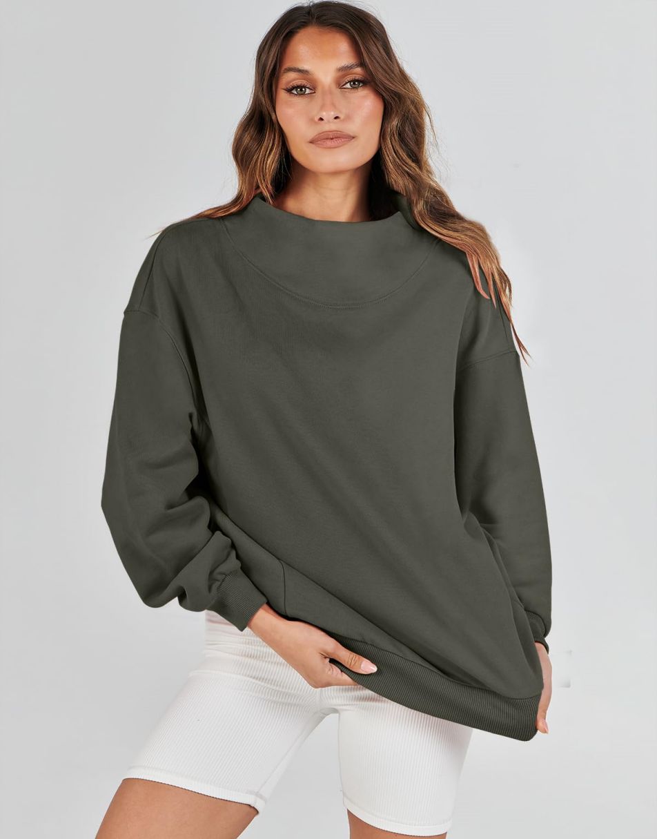 ANRABESS Women's Oversized Turtleneck Long Sleeve Sweatshirt
