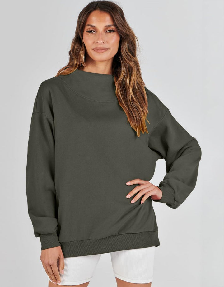 ANRABESS Women's Oversized Turtleneck Long Sleeve Sweatshirt