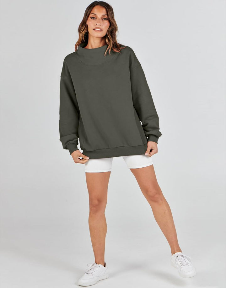 ANRABESS Women's Oversized Turtleneck Long Sleeve Sweatshirt