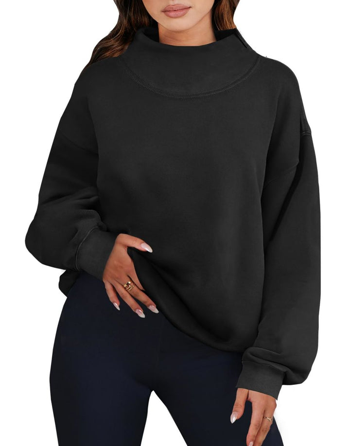 ANRABESS Women's Oversized Turtleneck Long Sleeve Sweatshirt