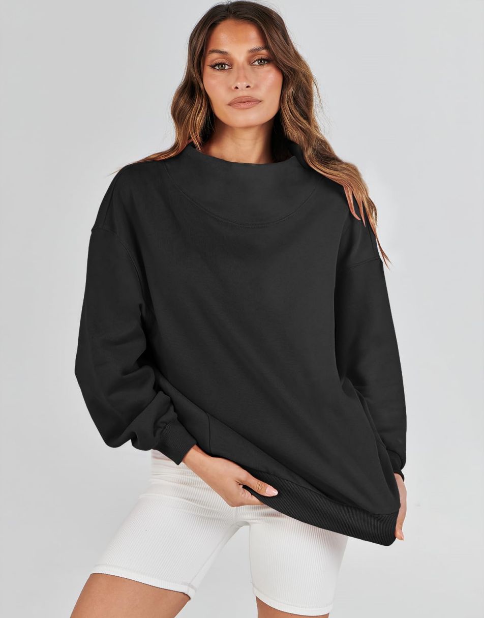 ANRABESS Women's Oversized Turtleneck Long Sleeve Sweatshirt