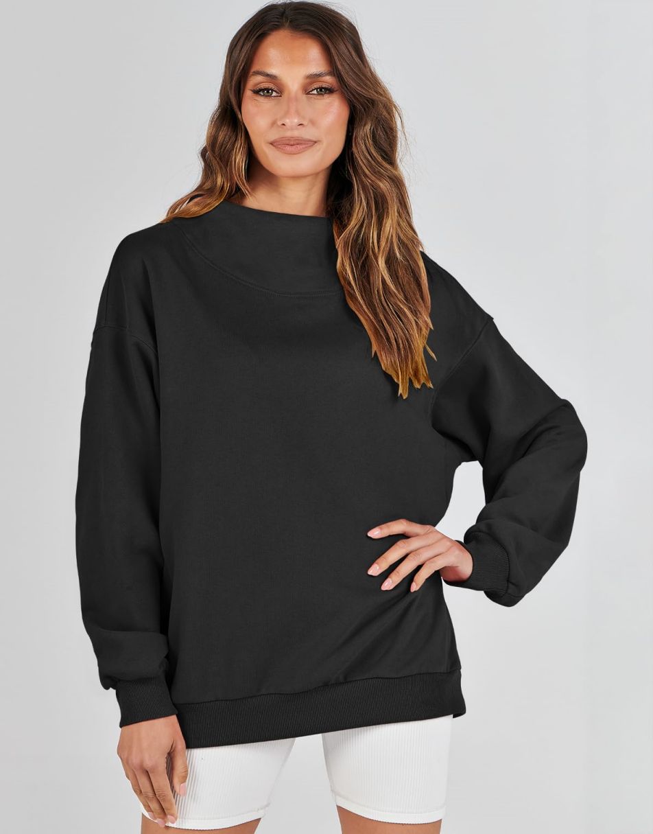 ANRABESS Women's Oversized Turtleneck Long Sleeve Sweatshirt
