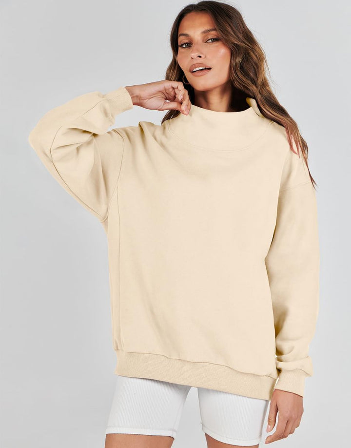 ANRABESS Women's Oversized Turtleneck Long Sleeve Sweatshirt