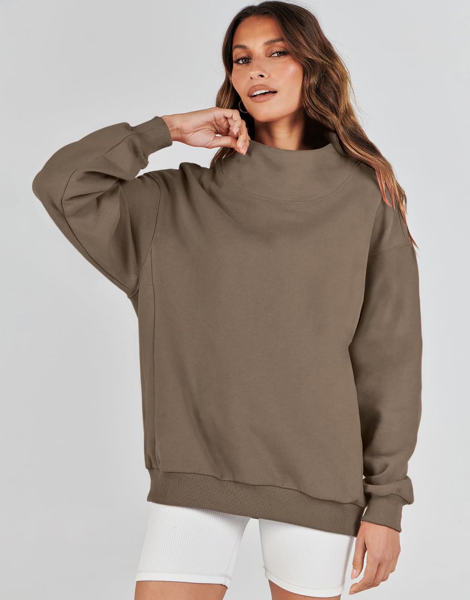 ANRABESS Women's Oversized Turtleneck Long Sleeve Sweatshirt