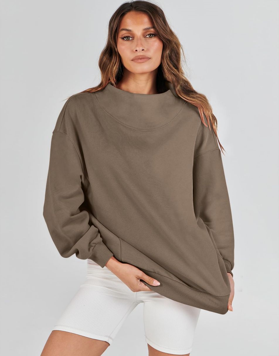 ANRABESS Women's Oversized Turtleneck Long Sleeve Sweatshirt