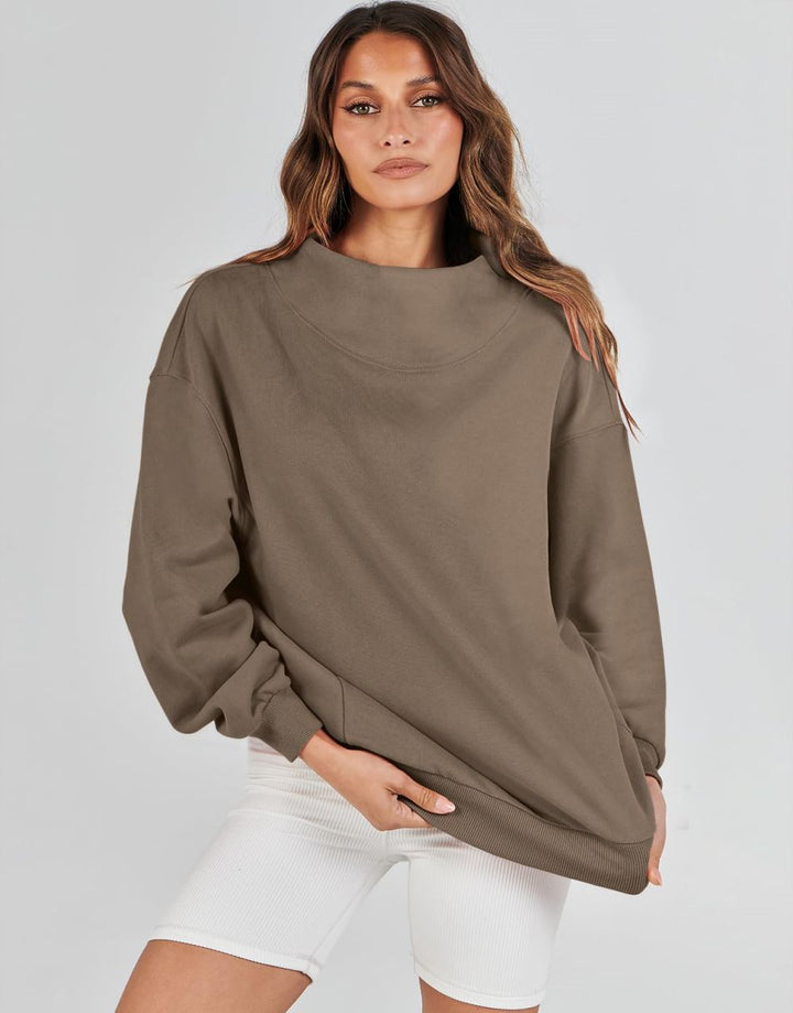 ANRABESS Women's Oversized Turtleneck Long Sleeve Sweatshirt