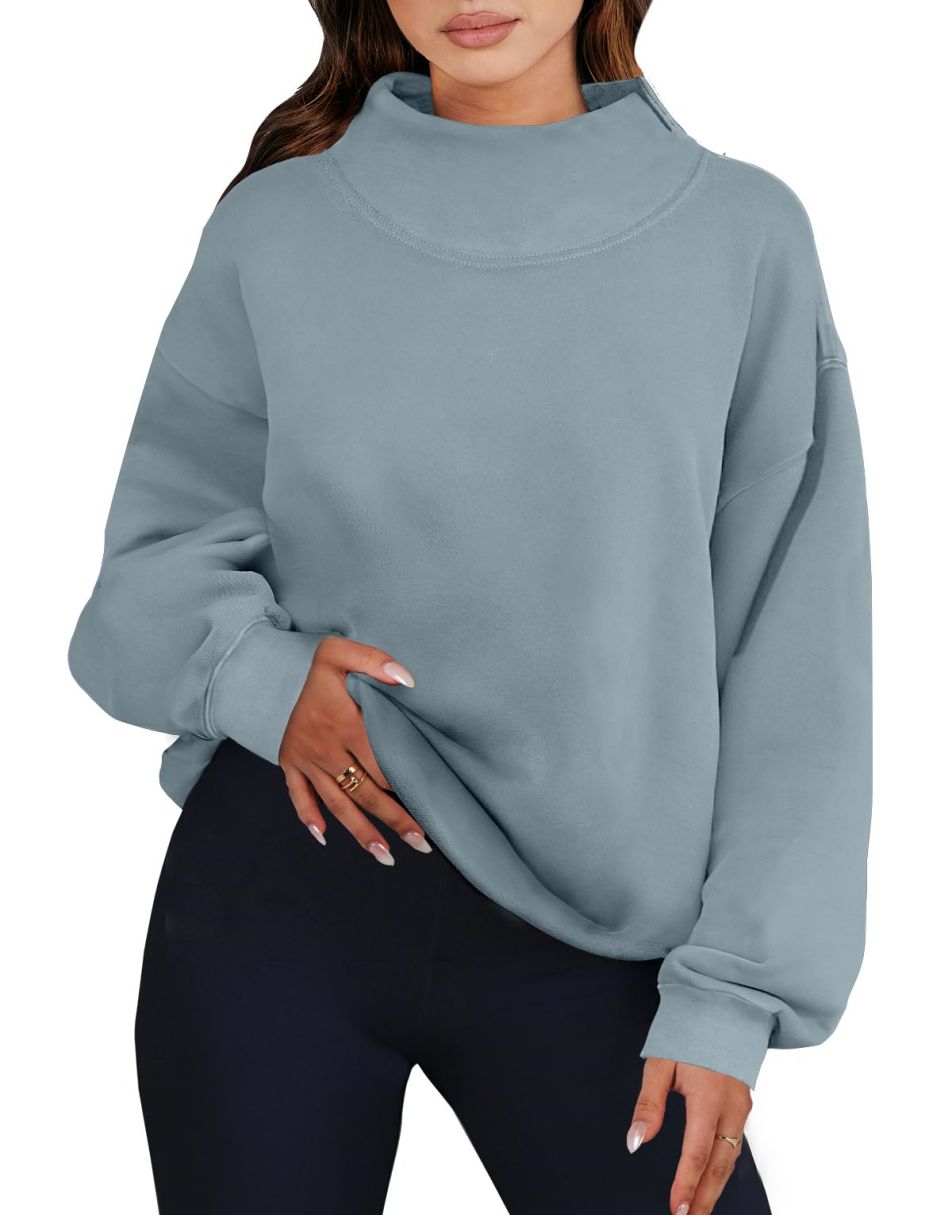 ANRABESS Women's Oversized Turtleneck Long Sleeve Sweatshirt