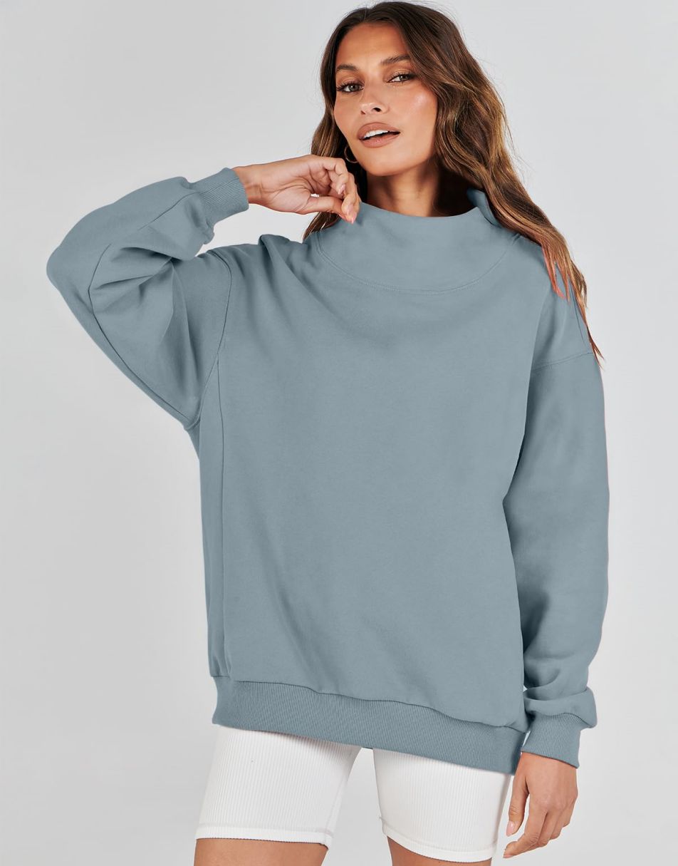 ANRABESS Women's Oversized Turtleneck Long Sleeve Sweatshirt