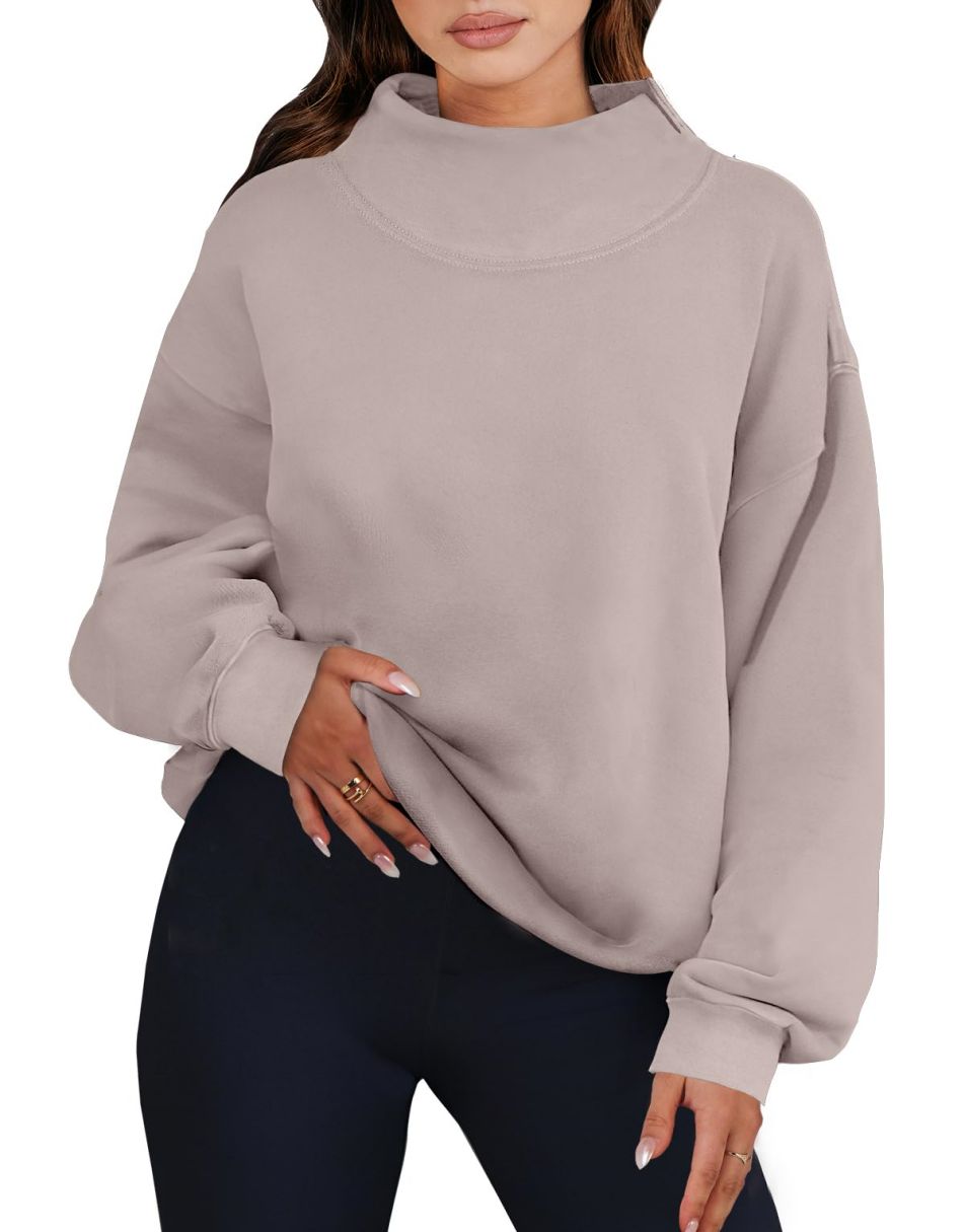 ANRABESS Women's Oversized Turtleneck Long Sleeve Sweatshirt