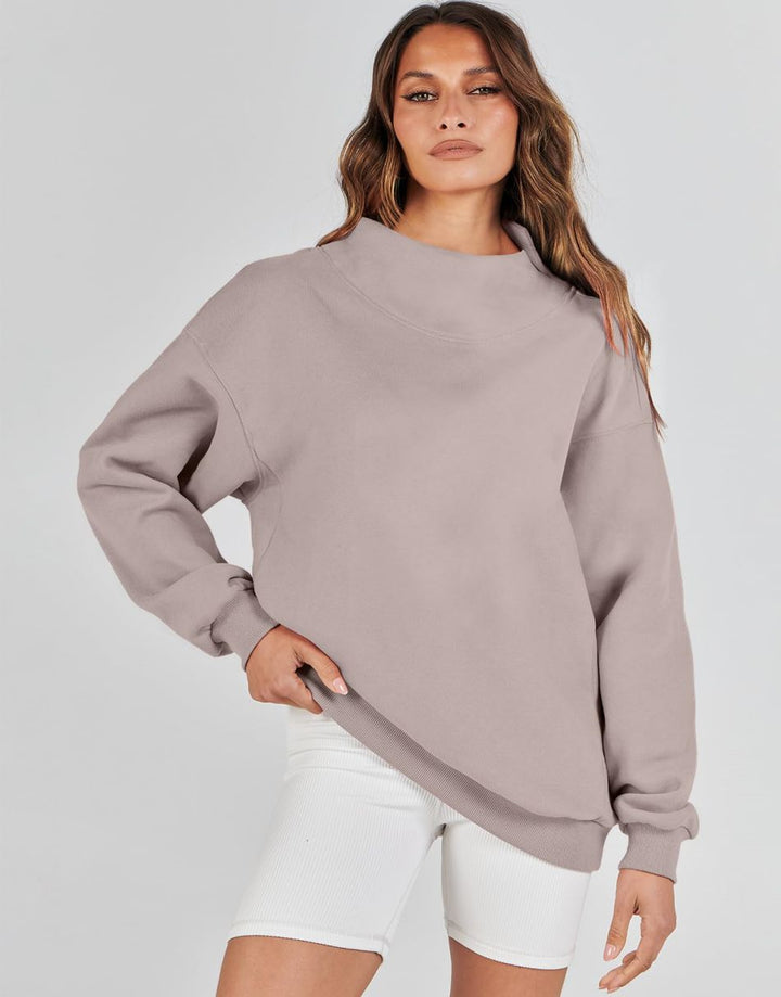 ANRABESS Women's Oversized Turtleneck Long Sleeve Sweatshirt