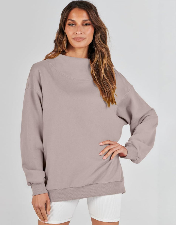 ANRABESS Women's Oversized Turtleneck Long Sleeve Sweatshirt