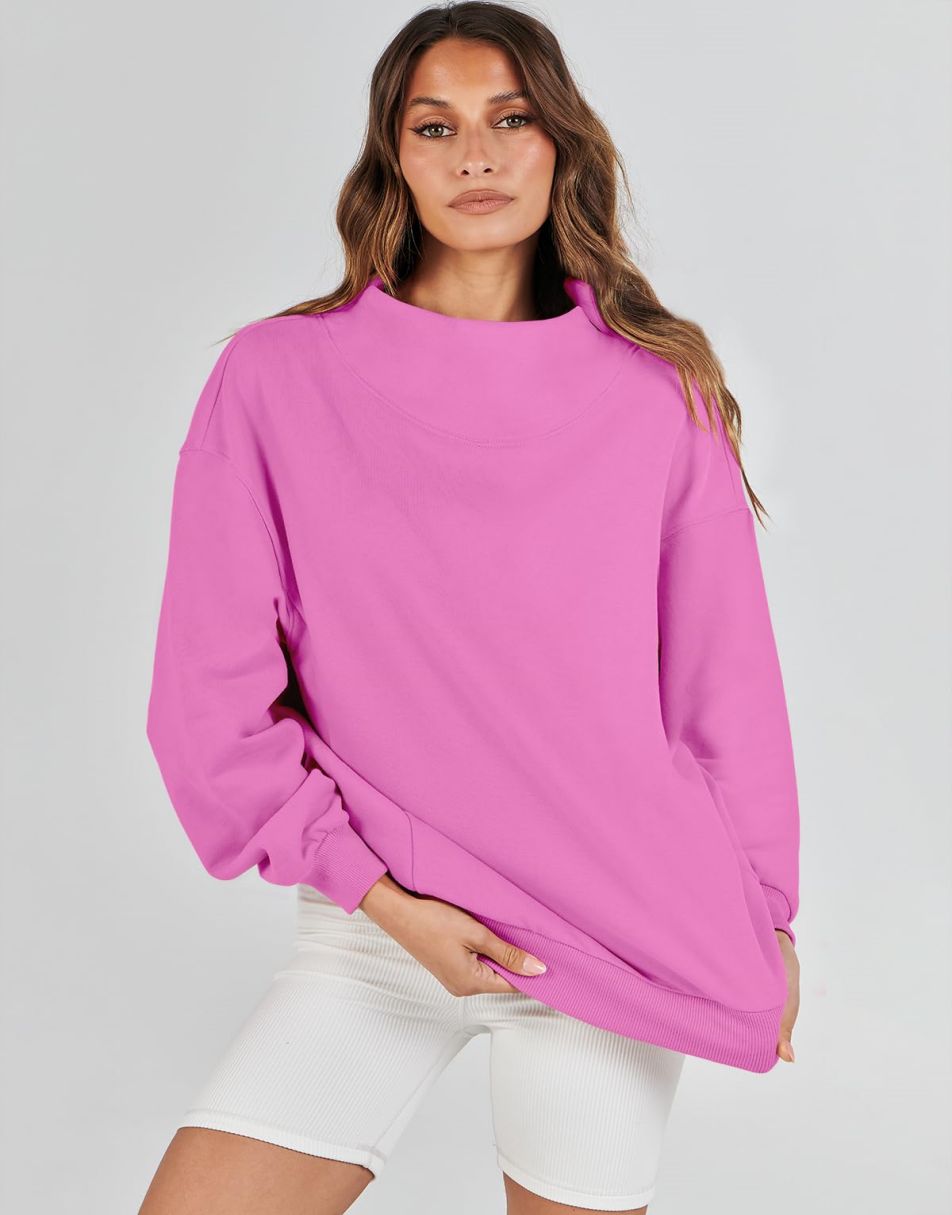 ANRABESS Women's Oversized Turtleneck Long Sleeve Sweatshirt