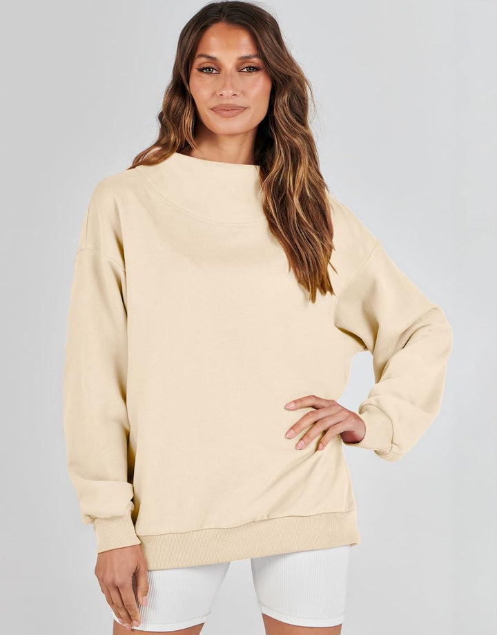 ANRABESS Women's Oversized Turtleneck Long Sleeve Sweatshirt