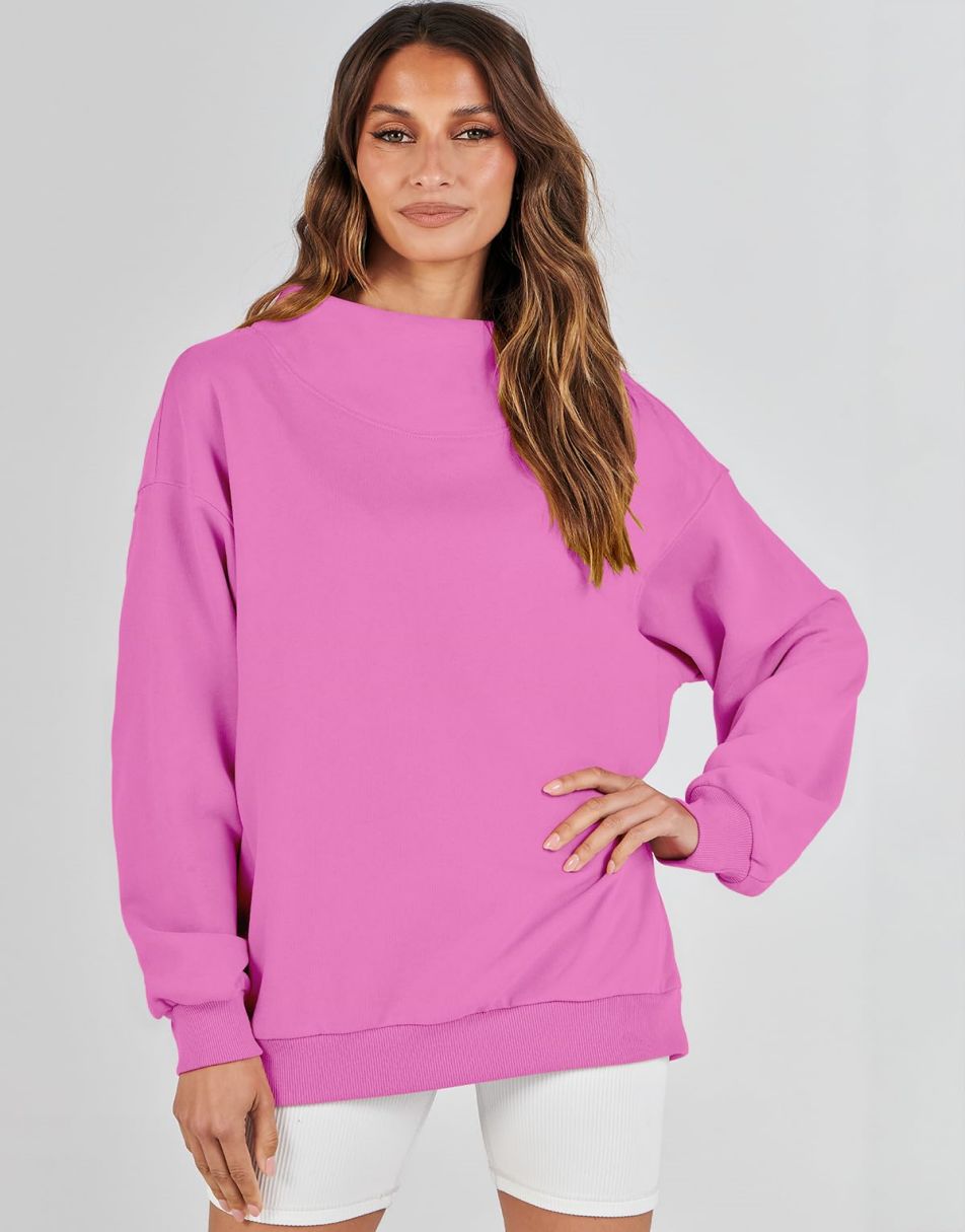 ANRABESS Women's Oversized Turtleneck Long Sleeve Sweatshirt
