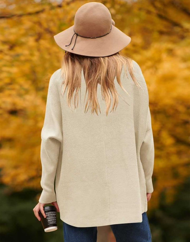 ANRABESS Oversized Batwing Sleeve Turtleneck Knit Pullover