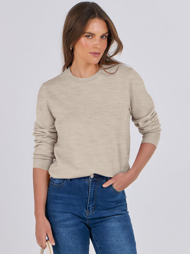 ANRABESS Women's Lightweight Crewneck Loose Sweater