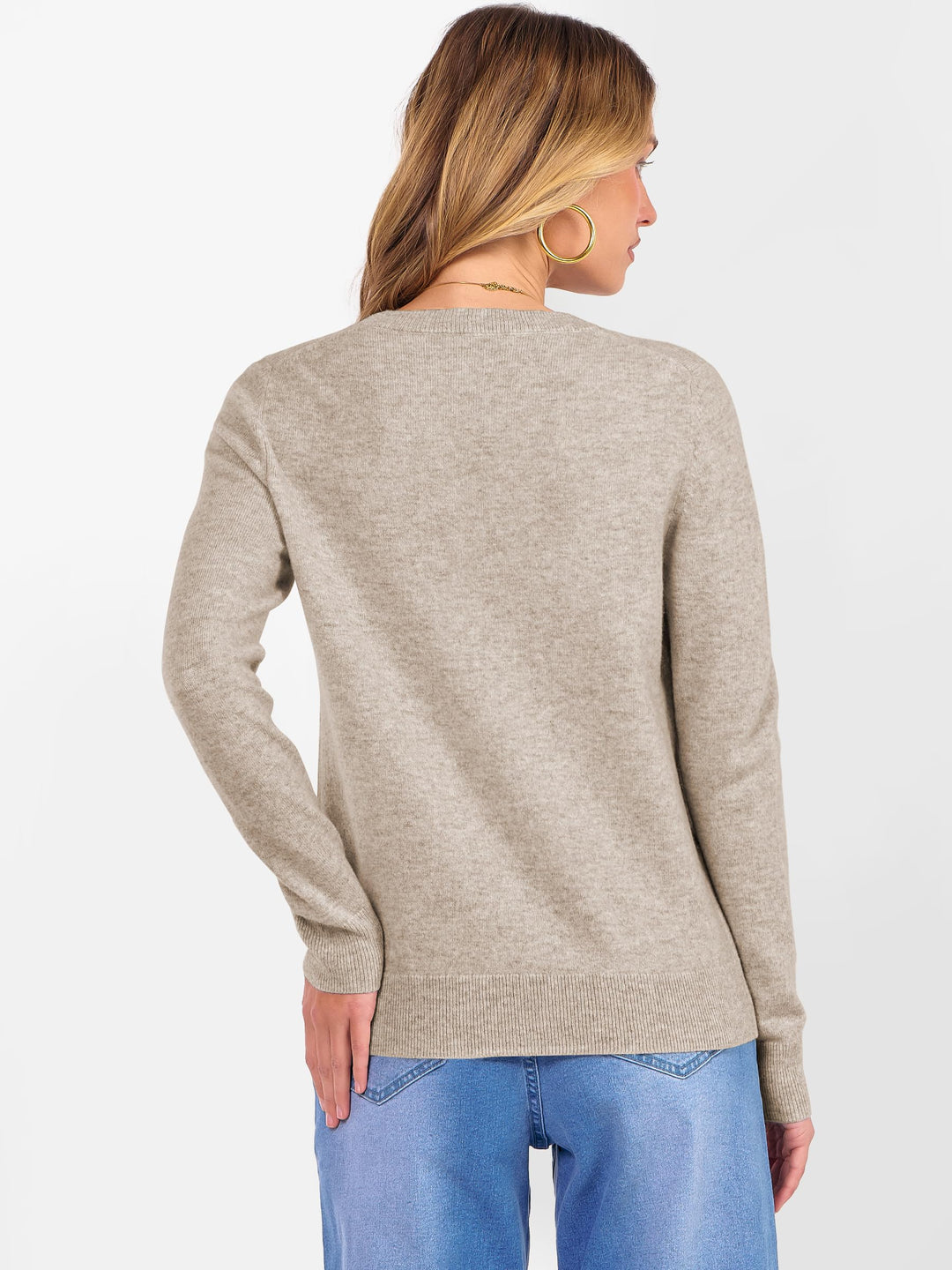 ANRABESS Women's 100% Wool Crewneck Long Sleeve Sweater