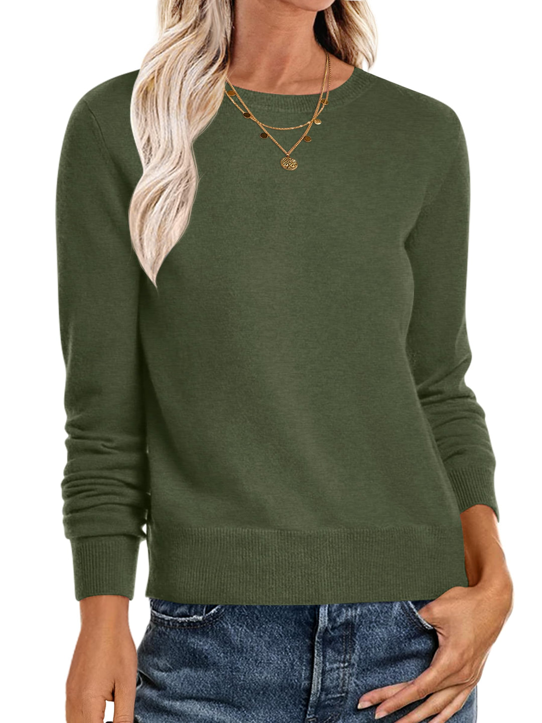 ANRABESS Women's Lightweight Crewneck Loose Sweater