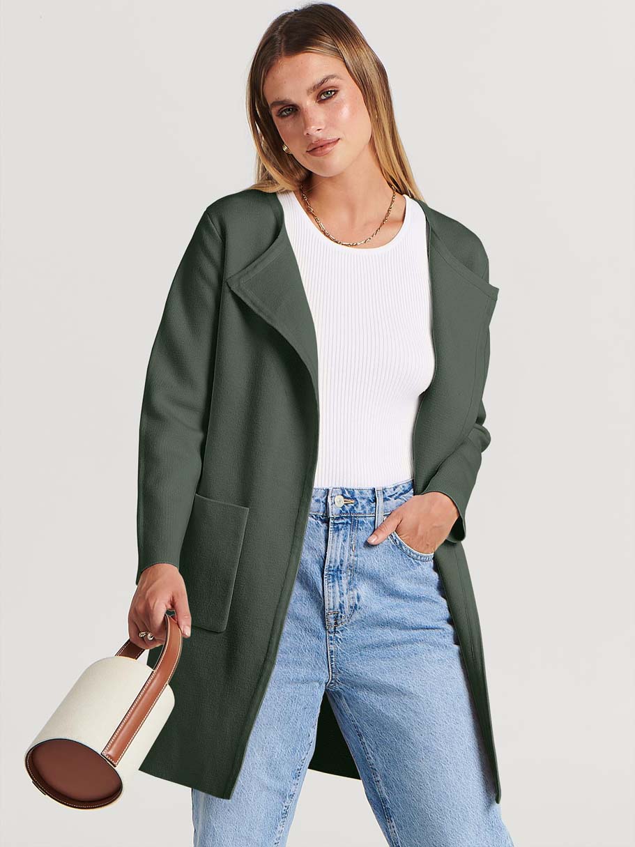ANRABESS Womens Cardigan Sweater Open Front Knit Long Coatigan Dressy Casual Jacket Coat 2026 Fall Outfits Classy Clothes