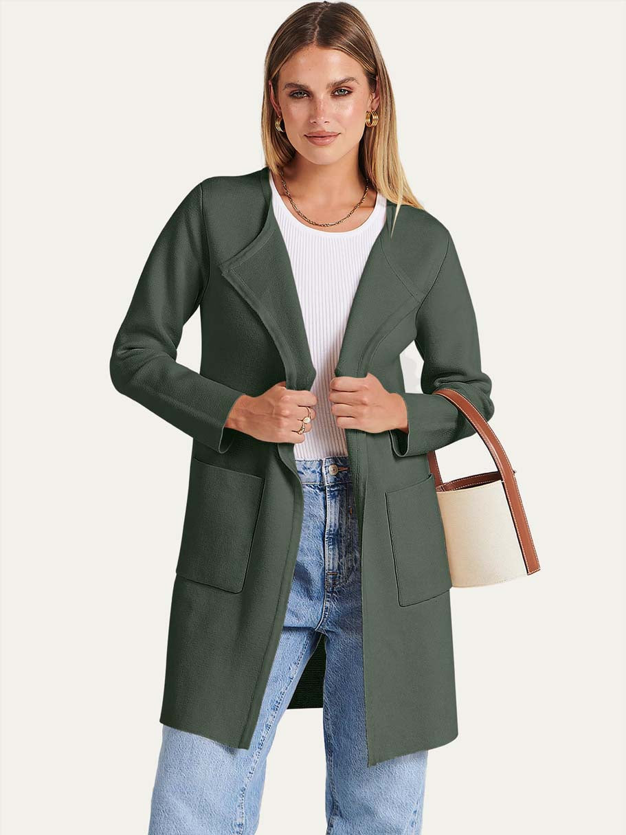 ANRABESS Womens Cardigan Sweater Open Front Knit Long Coatigan Dressy Casual Jacket Coat 2026 Fall Outfits Classy Clothes