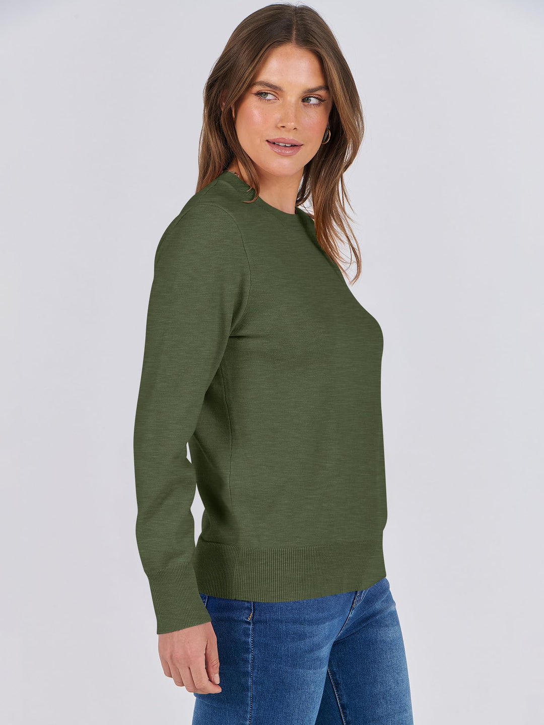 ANRABESS Women's Lightweight Crewneck Loose Sweater
