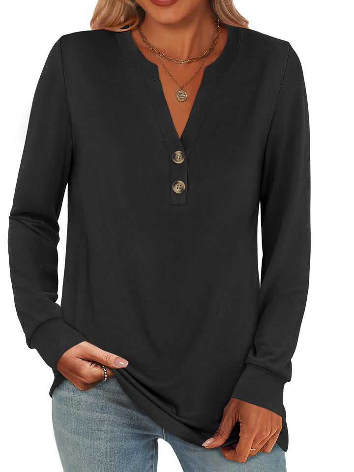 ANRABESS Women's Henley Long Sleeve Business Casual Top