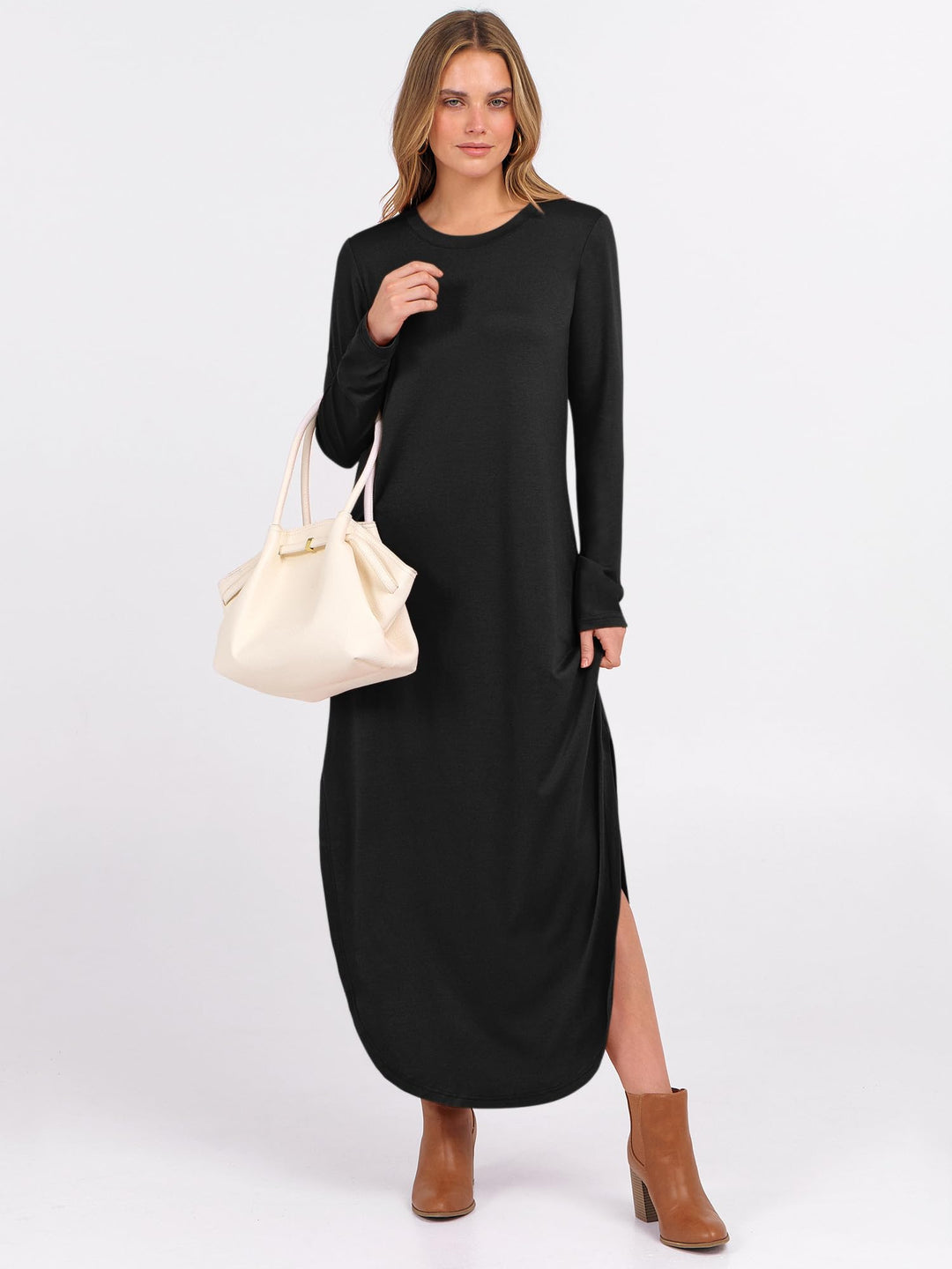 ANRABESS Casual Loose Maxi Dress for Travel with Pockets