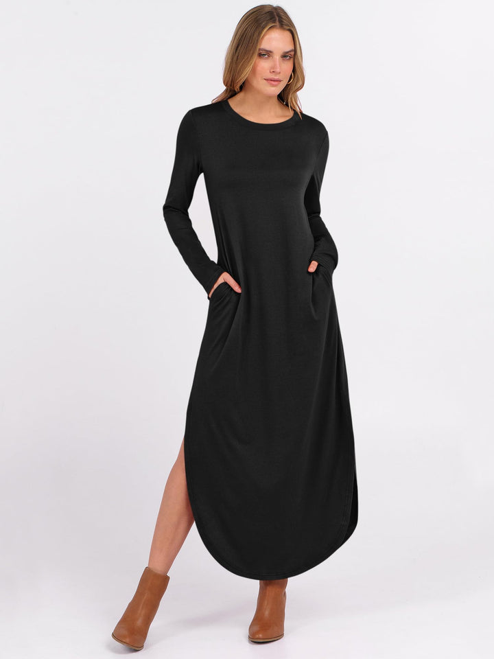 ANRABESS Casual Loose Maxi Dress for Travel with Pockets