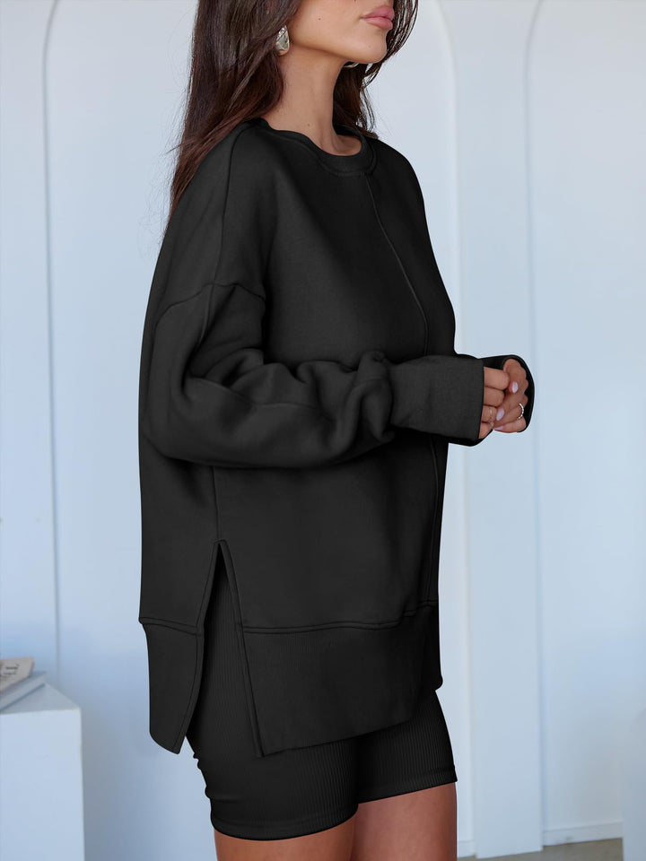 ANRABESS Oversized Sweatshirts for Women Thumbhole Long Sleeve Hoodies Shirts Fall Side Slit Pullover Fashion Top Teen Y2k Outfits