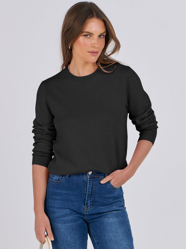 ANRABESS Women's Lightweight Crewneck Loose Sweater