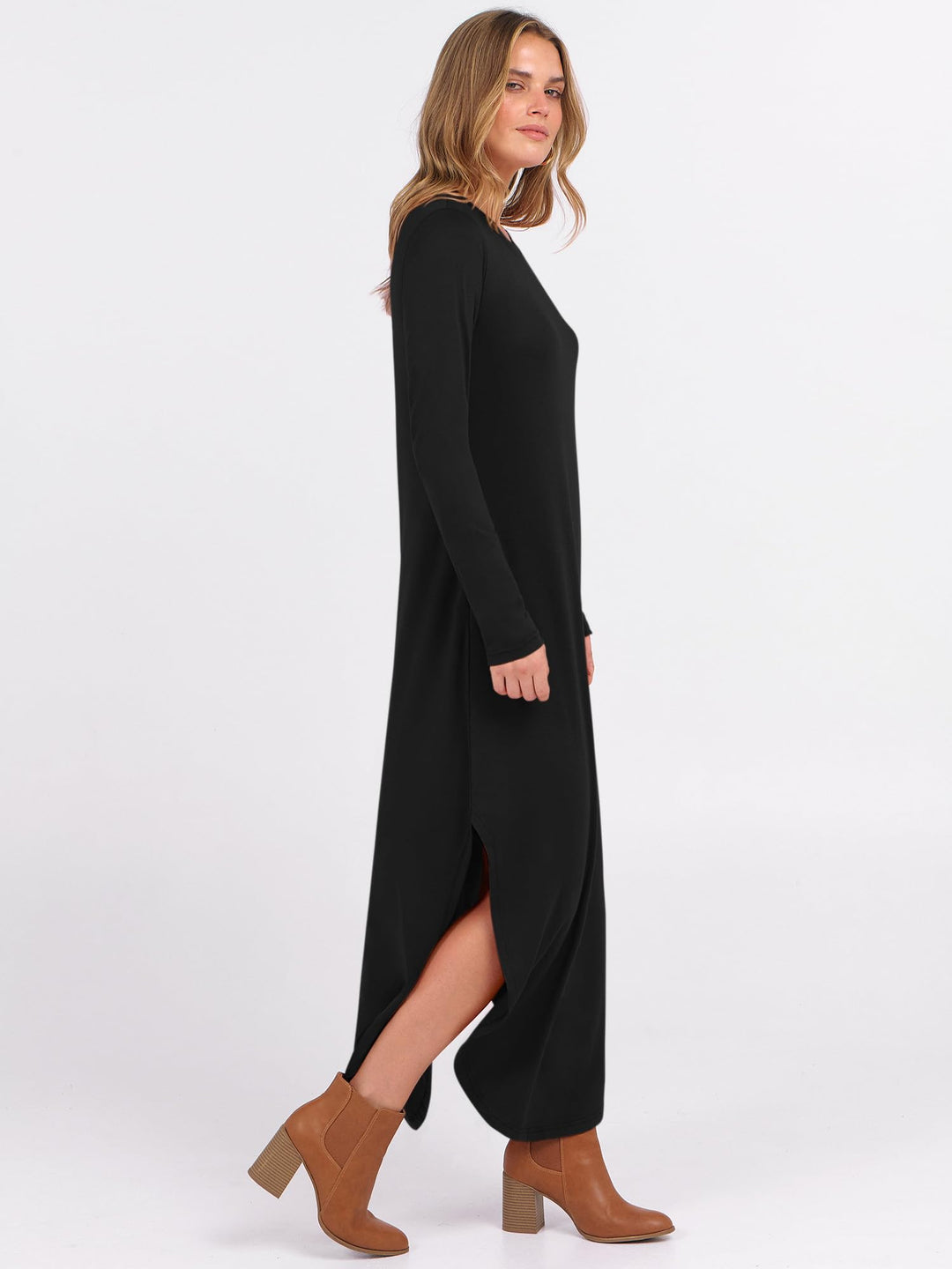 ANRABESS Casual Loose Maxi Dress for Travel with Pockets