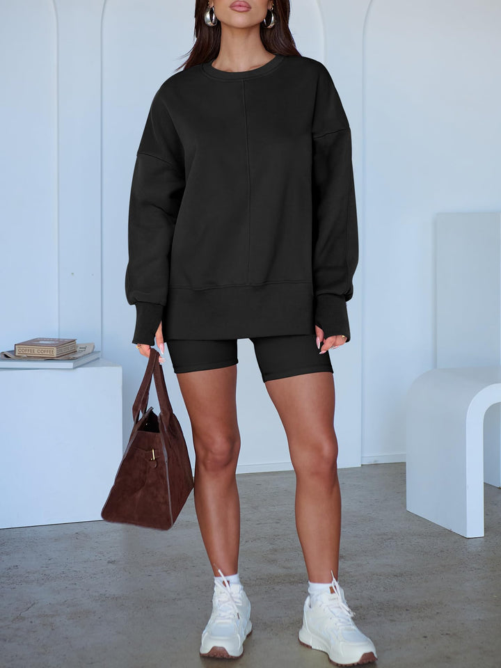 ANRABESS Oversized Sweatshirts for Women Thumbhole Long Sleeve Hoodies Shirts Fall Side Slit Pullover Fashion Top Teen Y2k Outfits