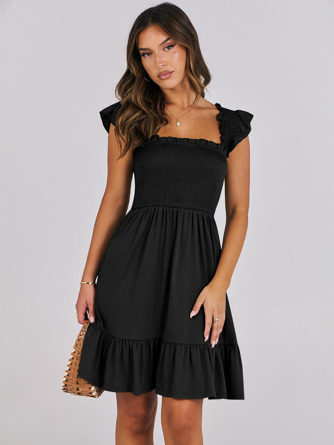 ANRABESS Boho Sleeveless Square Neck Beach Dress