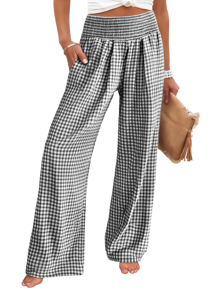 ANRABESS High Waisted Gingham Lounge Pajama Pants