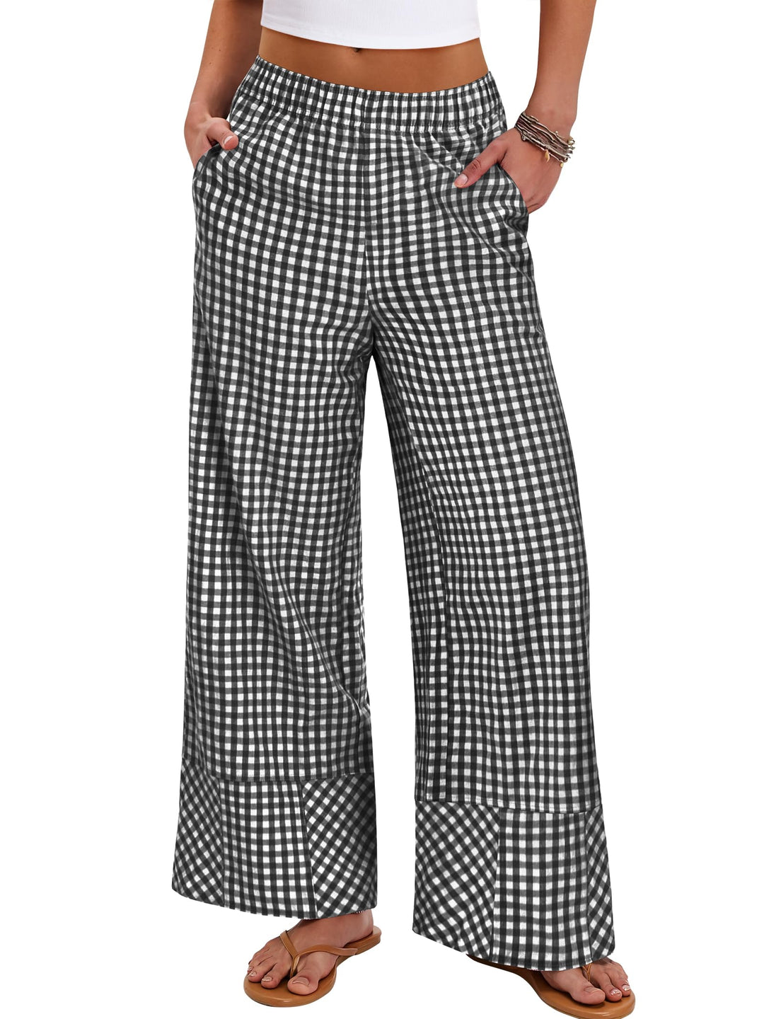 ANRABESS Plaid Boxer Pajama Pants for Casual Lounge