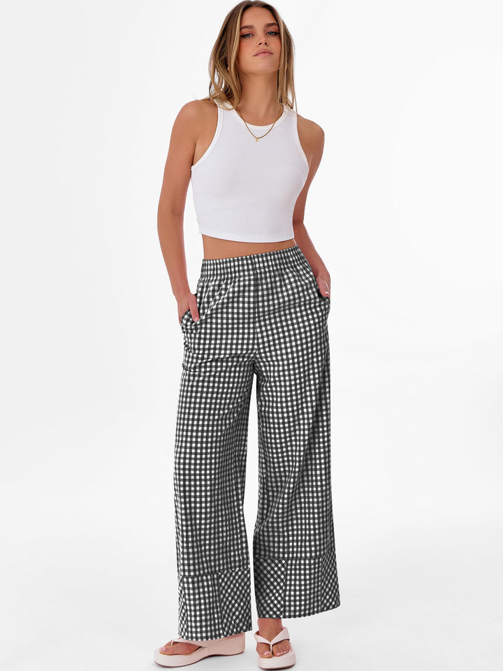 ANRABESS Plaid Boxer Pajama Pants for Casual Lounge