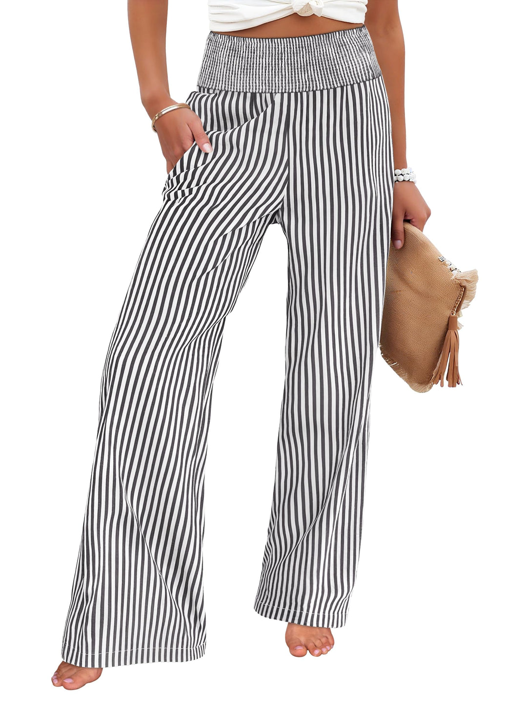 ANRABESS High Waisted Gingham Lounge Pajama Pants