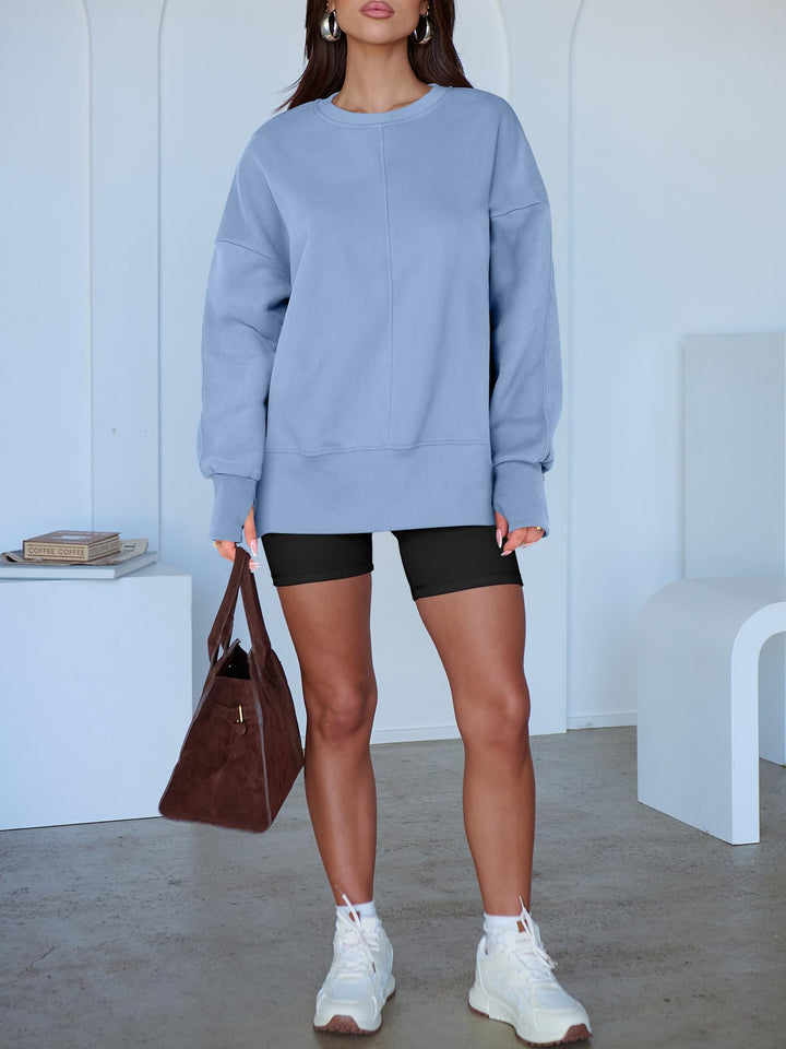ANRABESS Oversized Sweatshirts for Women Thumbhole Long Sleeve Hoodies Shirts Fall Side Slit Pullover Fashion Top Teen Y2k Outfits