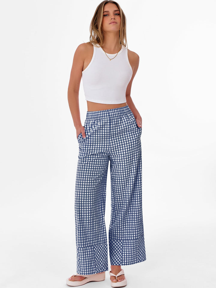 ANRABESS Plaid Boxer Pajama Pants for Casual Lounge