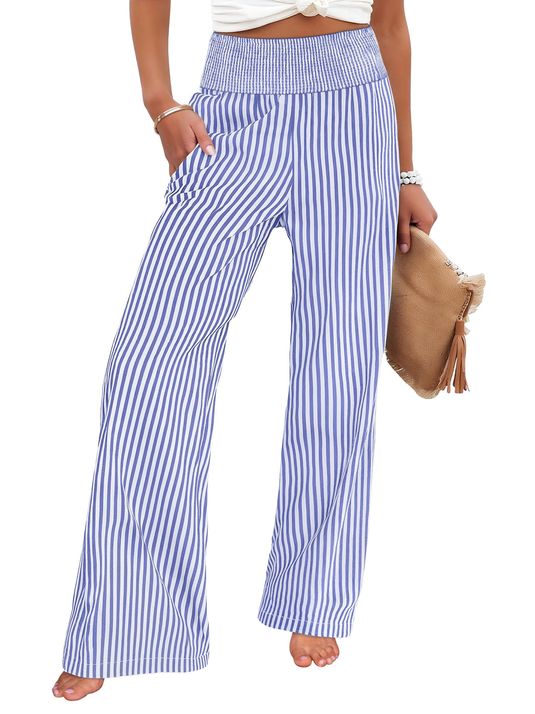 ANRABESS High Waisted Gingham Lounge Pajama Pants