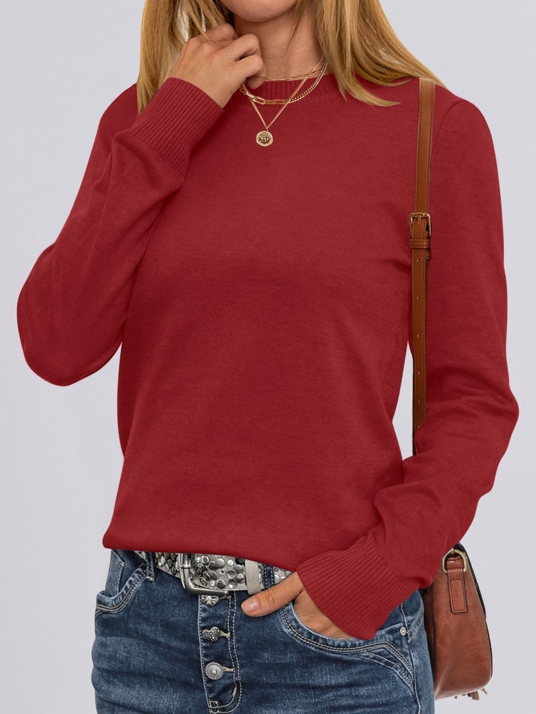 ANRABESS Women's Lightweight Crewneck Loose Sweater