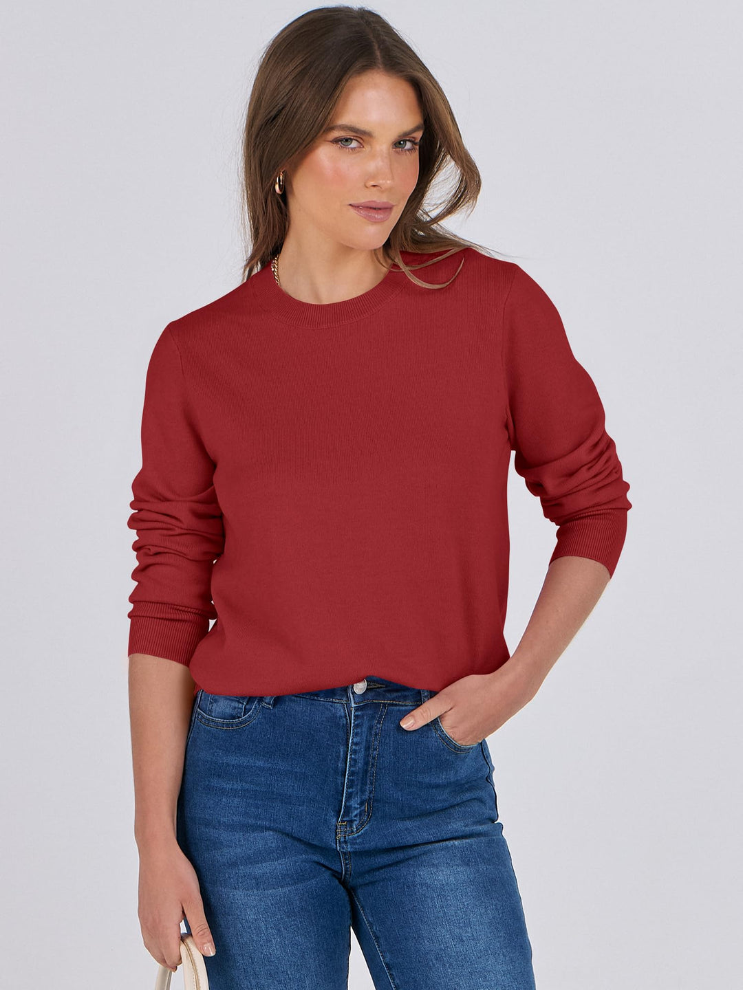 ANRABESS Women's Lightweight Crewneck Loose Sweater