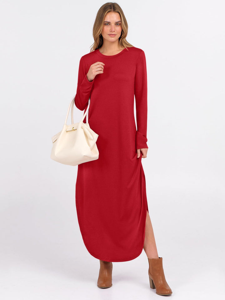 ANRABESS Casual Loose Maxi Dress for Travel with Pockets
