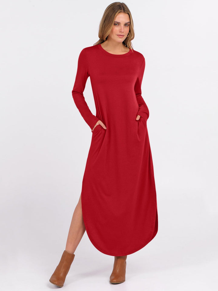 ANRABESS Casual Loose Maxi Dress for Travel with Pockets
