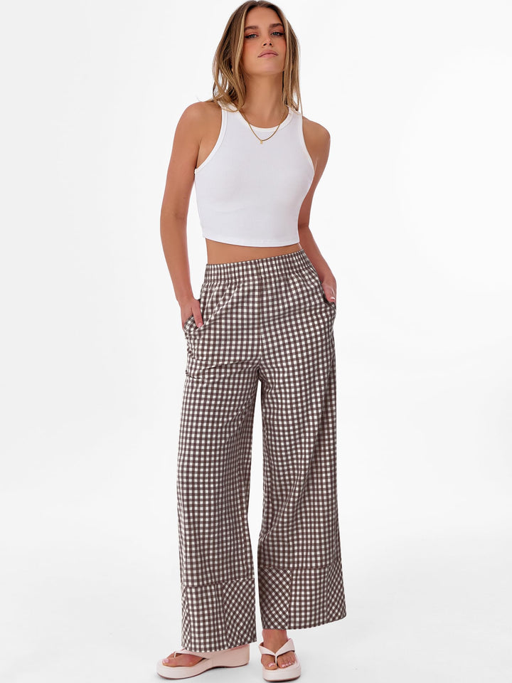 ANRABESS Plaid Boxer Pajama Pants for Casual Lounge