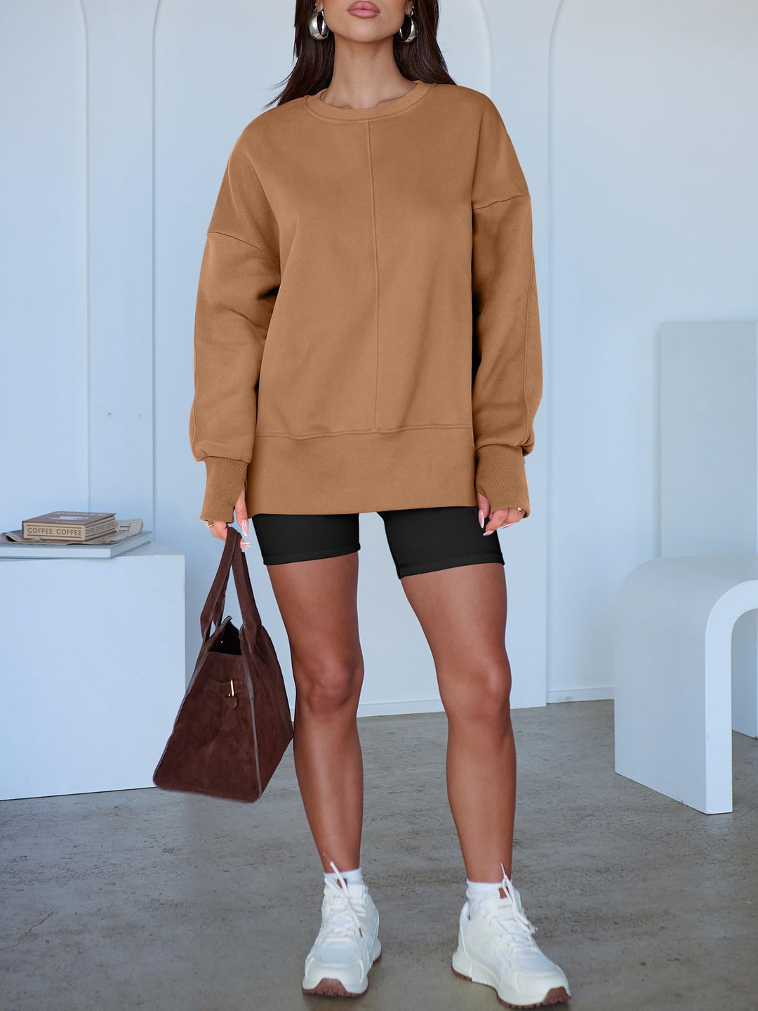 ANRABESS Oversized Sweatshirts for Women Thumbhole Long Sleeve Hoodies Shirts Fall Side Slit Pullover Fashion Top Teen Y2k Outfits