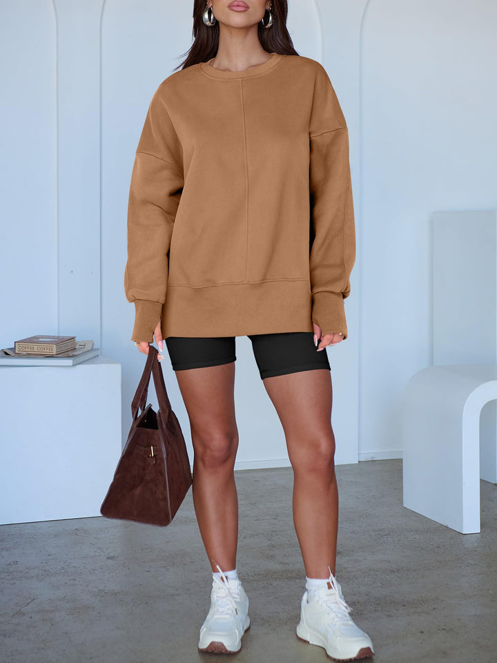 ANRABESS Oversized Sweatshirts for Women Thumbhole Long Sleeve Hoodies Shirts Fall Side Slit Pullover Fashion Top Teen Y2k Outfits