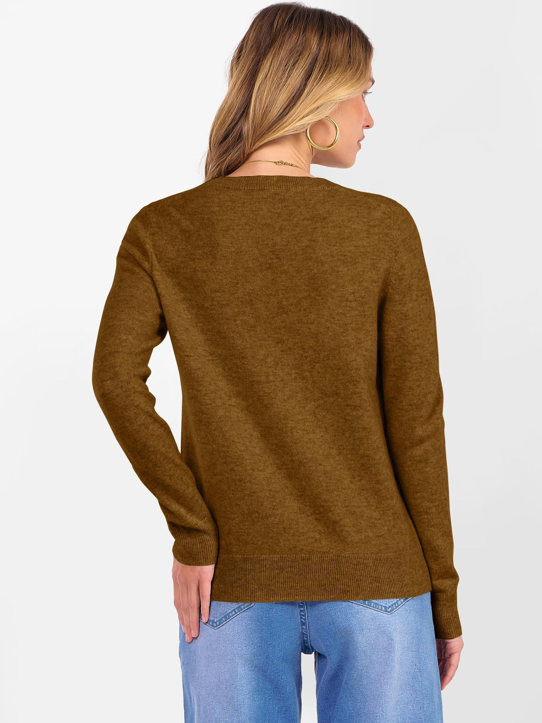 ANRABESS Women's 100% Wool Crewneck Long Sleeve Sweater